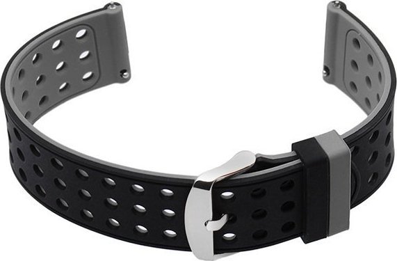 Pasek gumowy do zegarka U12 - czarny/szary - 20mm