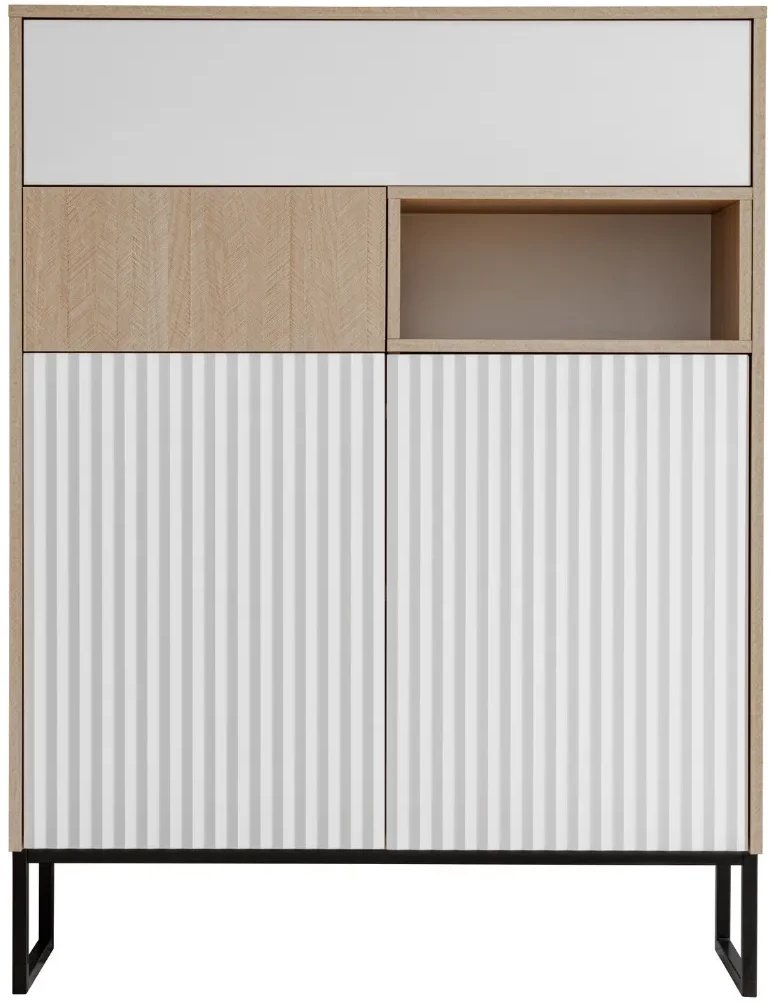 Komoda ZOE 100 2D2S jodełka scandi/biały mat FURNIVAL