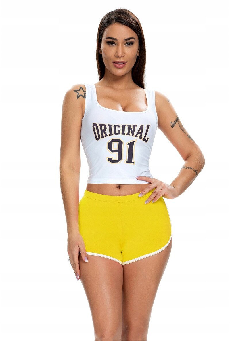 SZORTY Damskie SPORTOWE Wygodne SPODENKI Żółte L