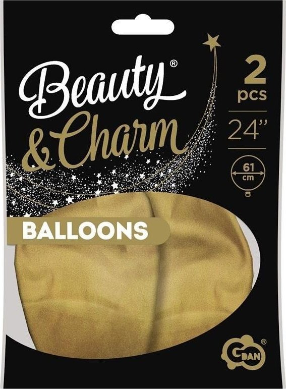 GoDan Balony Beauty&Charm platynowe j.złote 61cm 2szt