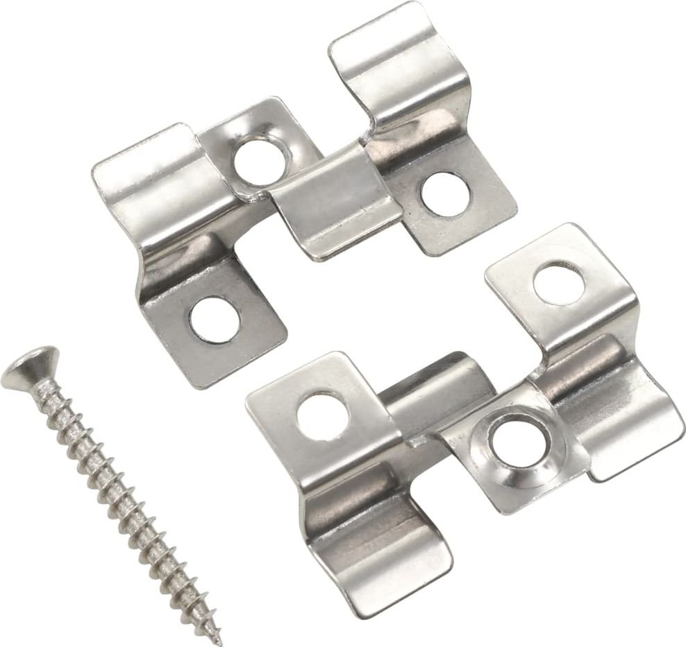 vidaXL Klamry (100 szt) i wkręty (200 szt) do desek tarasowych, stal