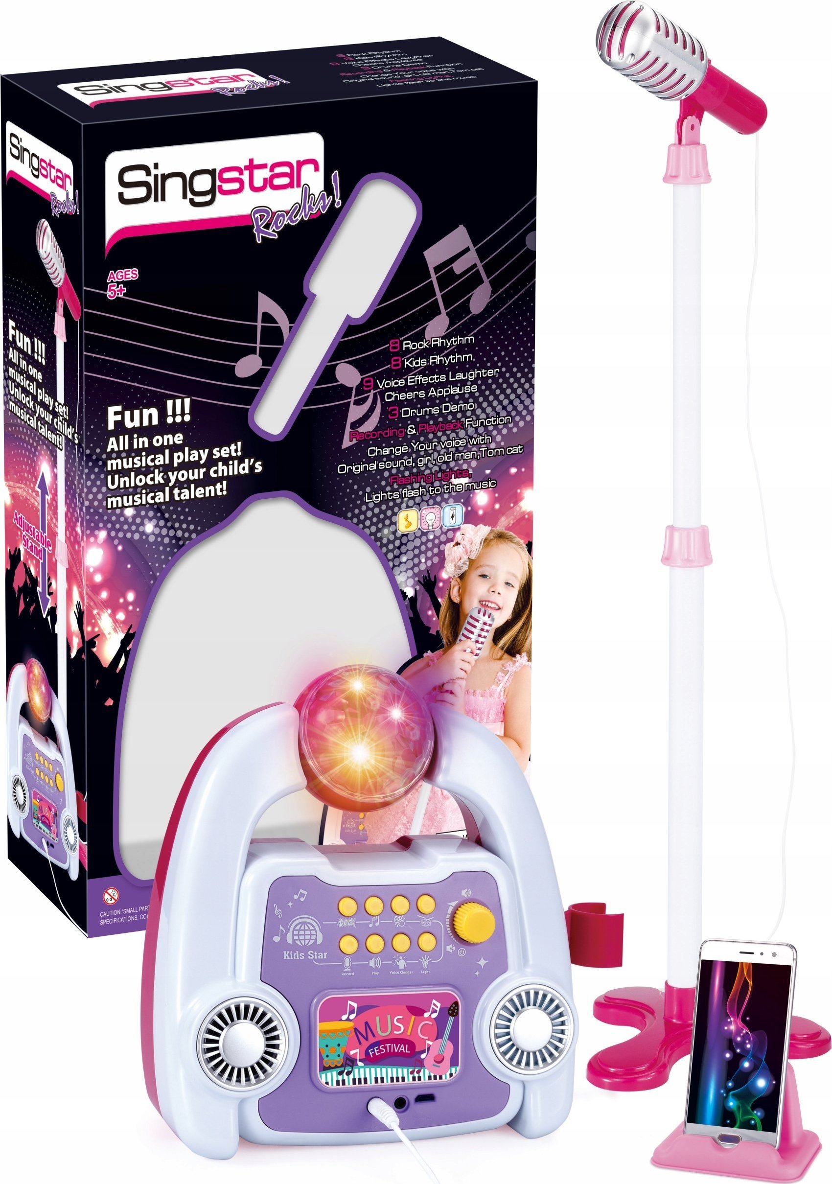 AIG Zestaw Do Karaoke Dla Dzieci Mikrofon Wzmacniacz