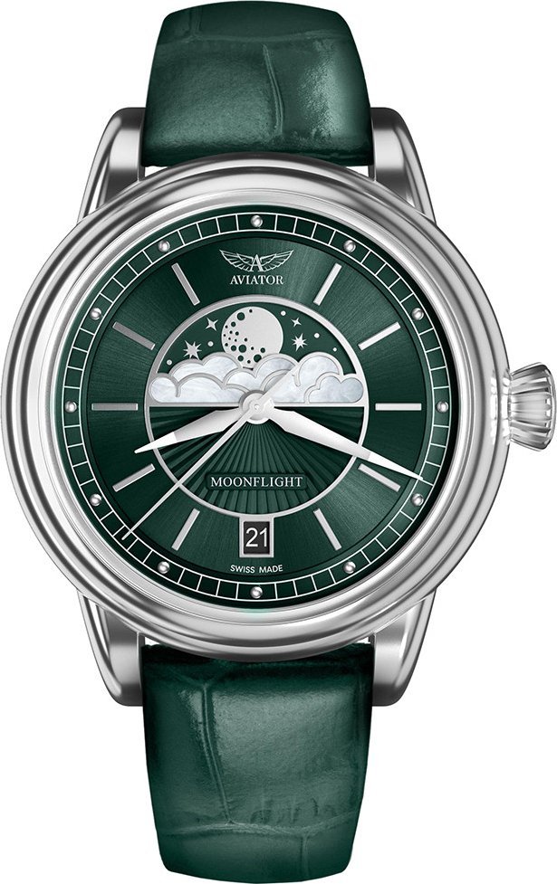 Zegarek Aviator Zegarek damski Aviator V.1.33.0.262.4 zielony