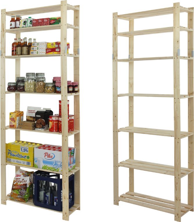 Wamar-Sosenka Regał na książki drewniany B28R 220x80x28 7 półek Naturalny