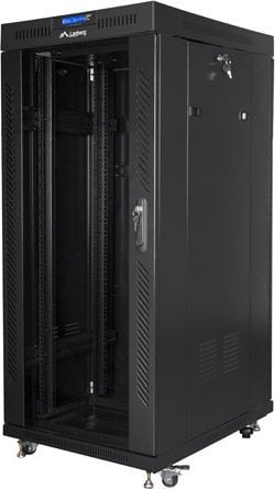 Szafa Lanberg SZAFA INSTALACYJNA RACK STOJĄCA 19" 27U 800X1200 CZARNA DRZWI SZKLANE LCD (FLAT PACK)