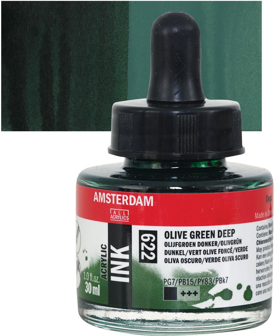 Amsterdam Acrylic Ink Bottle Olive Green Deep 622