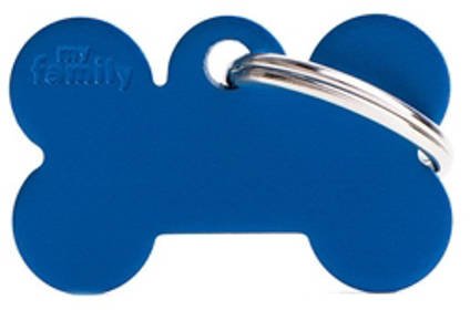 Zawieszka Adresówka Identyfikator z grawerem dla psa i kota mała niebieska kość