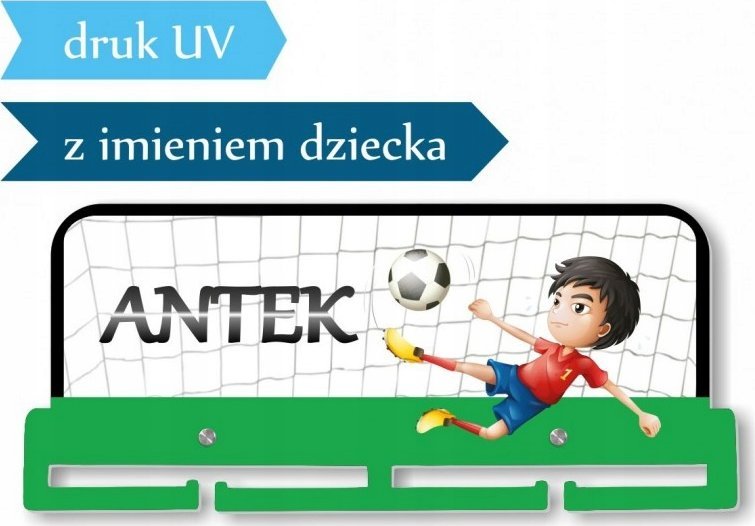 naSciane Wieszak na medale Imienny dla piłkarza prezent UV
