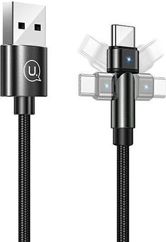 Kabel USB Usams USB-A - USB-C 1 m Czarny (US-SJ477)
