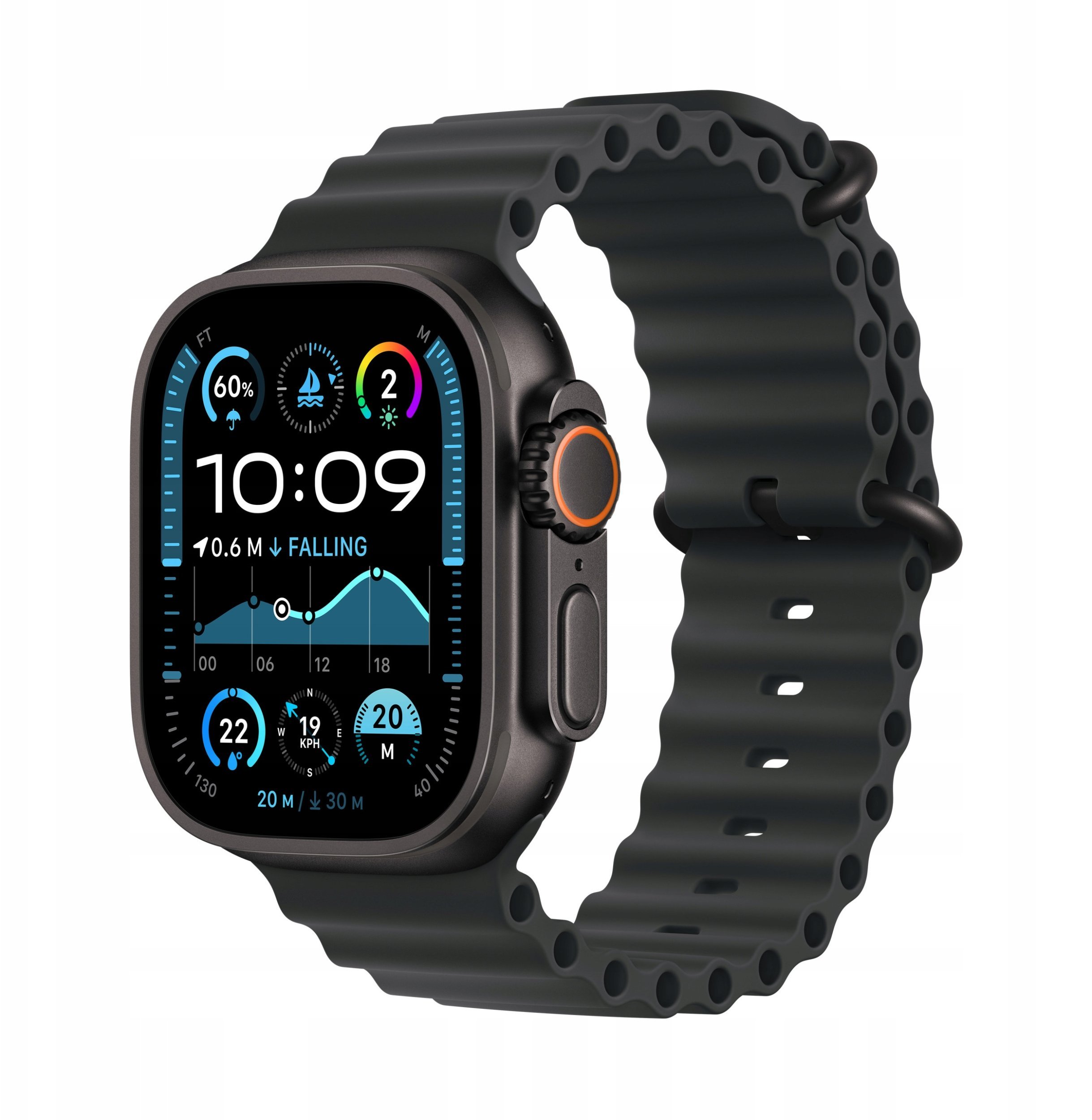 Smartwatch Apple Watch Ultra 3 GPS + Cellular 49mm Black Titanium / Ocean Band Black (MF0J4QF/A)