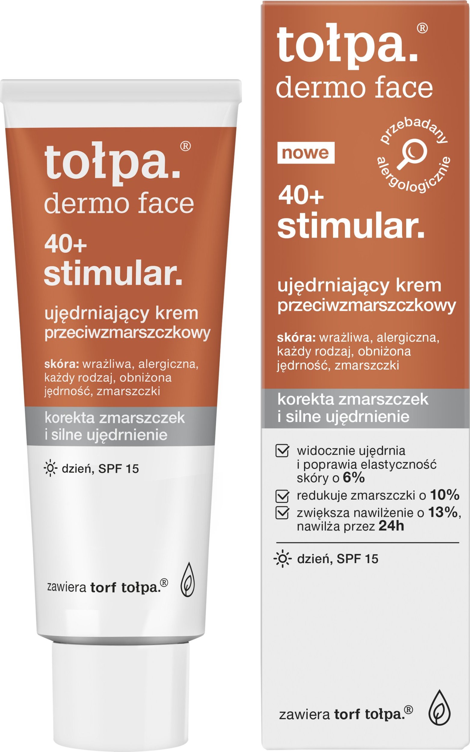 Tołpa stimular 40+ Ujędrniający krem przeciwzmarszczkowy na dzień SPF 15 40 ml