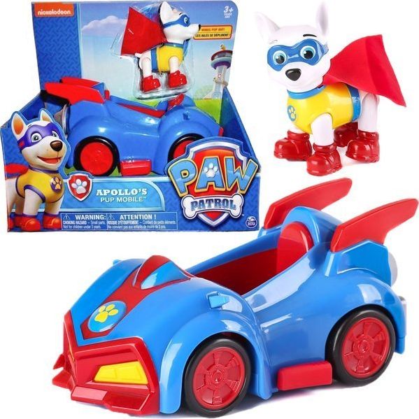 Figurka Spin Master Psi Patrol - Apollo + samochód Pup Mobile (6022627)