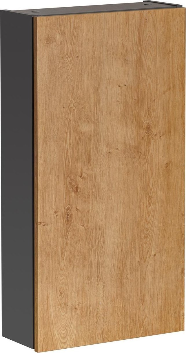 Comad Szafka wisząca do łazienki, Monako, 40x16x75 cm, grafit, dąb hamilton, mat