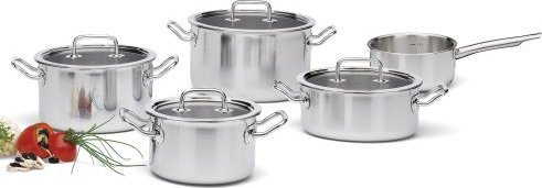 Hurtel Zestaw garnków, 5 el., stal nierdzewna 18/0 / Spring