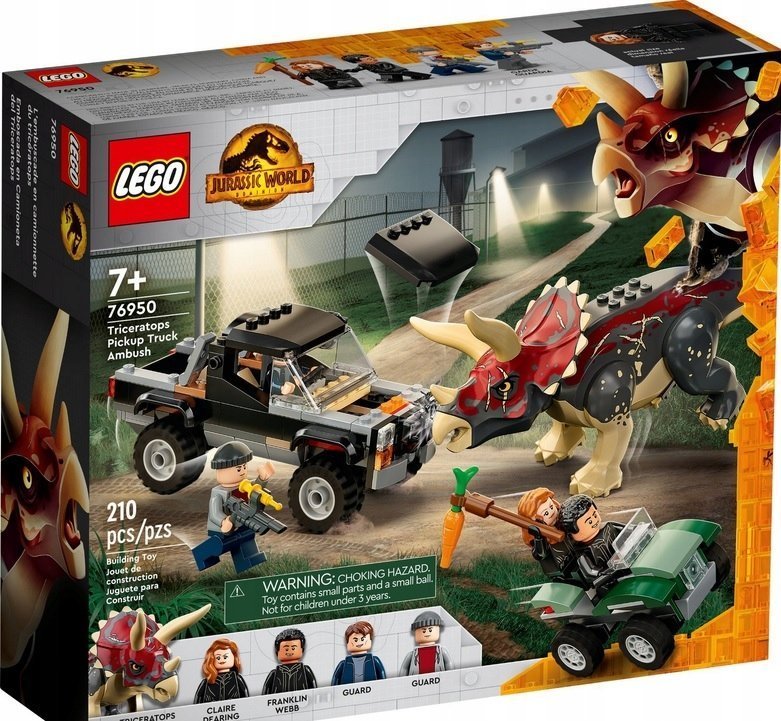 LEGO Jurassic World Triceratops i zasadzka z pick-upem