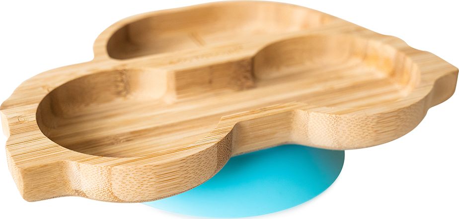 ECO RASCALS ECORASCALS Miseczka Bambusowa Autko niebieska zprzyssawką