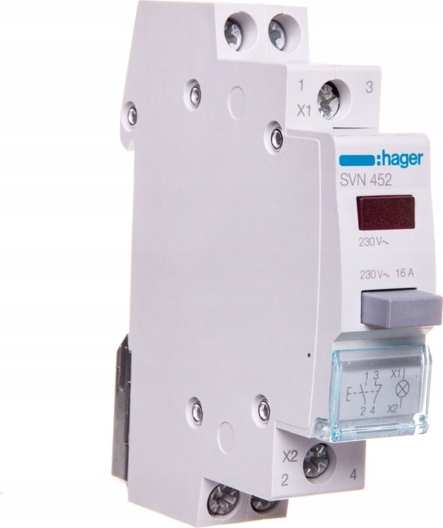 Hager Przycisk sterowniczy z lampką LED SVN452 16A 1Z+1R