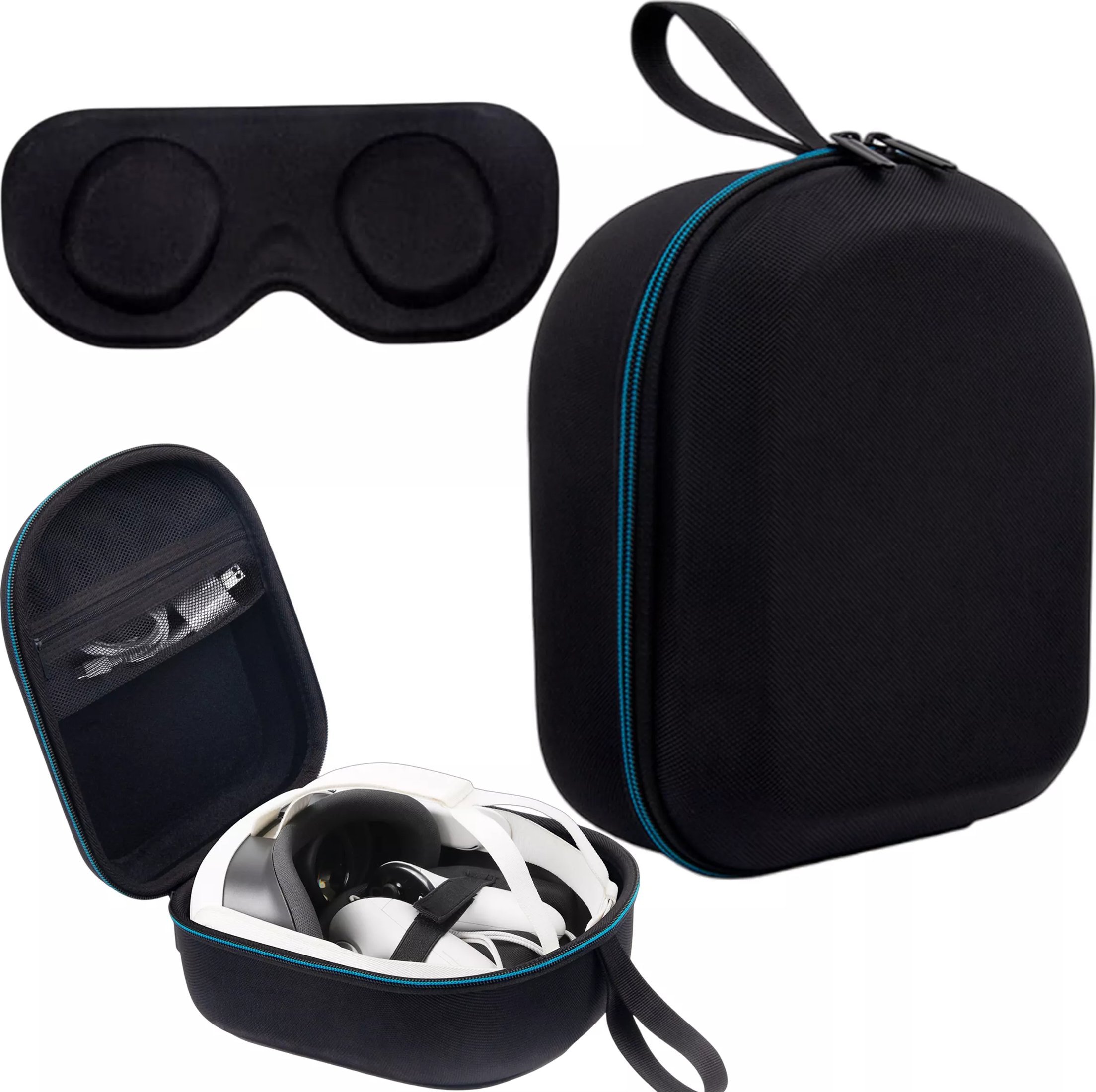 Etui ochronne do Oculus Meta Quest 3 Alogy Hard Case obudowa pokrowiec na okulary gogle VR + ochrona okularu Czarne