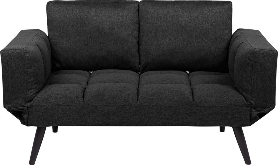 Beliani Sofa rozkładana czarna BREKKE