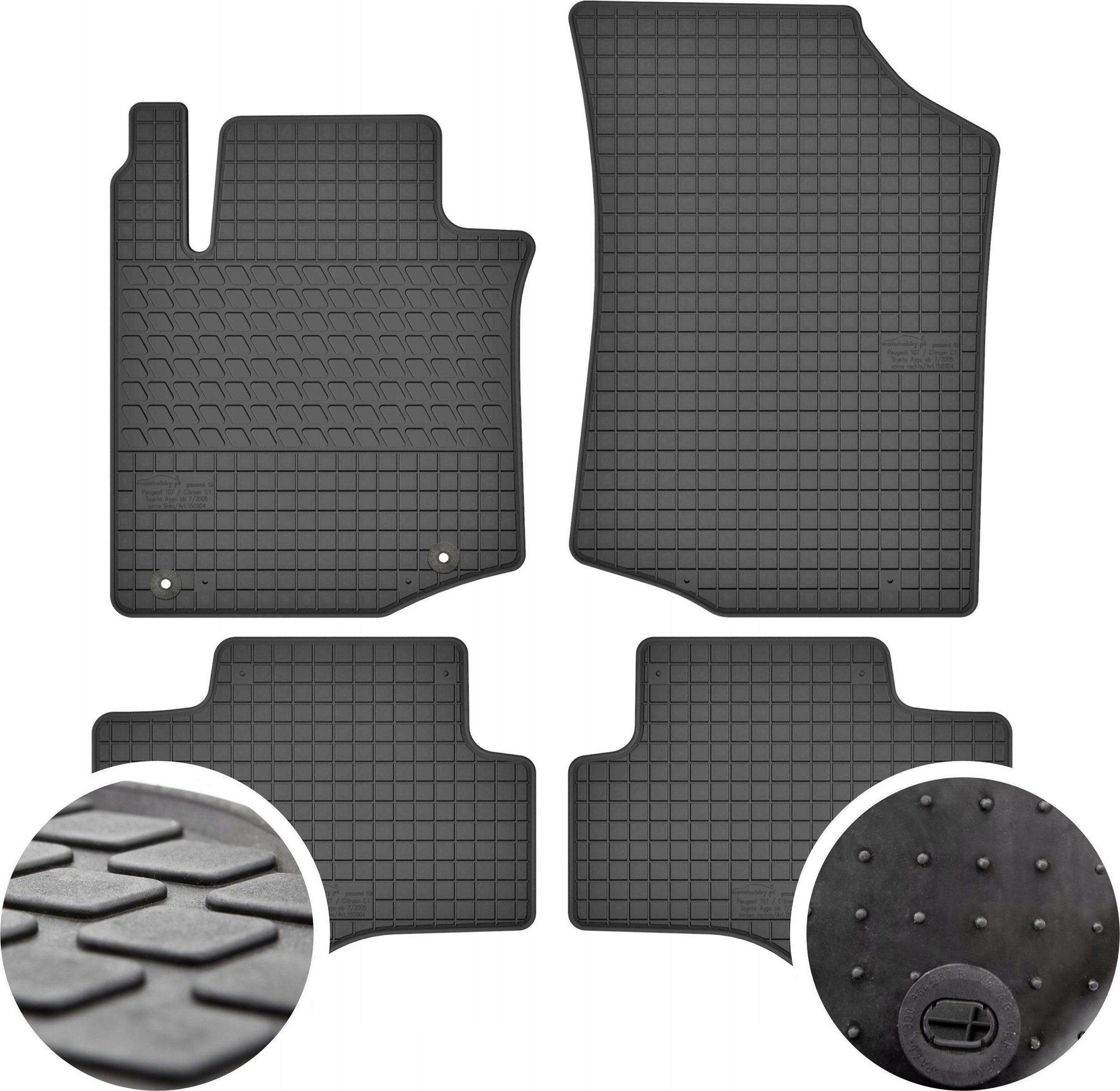 GeyerHosaja Dywaniki gumowe do Peugeot 107