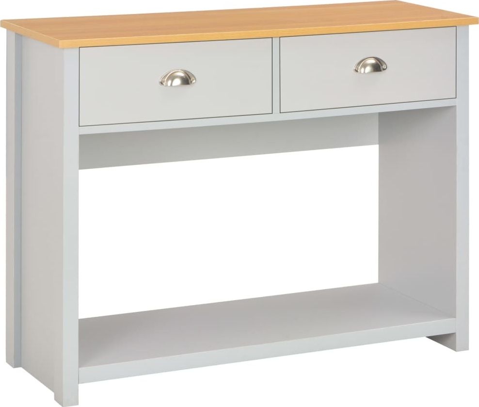 vidaXL Stolik konsola, szary, 97 x 35 x 76 cm