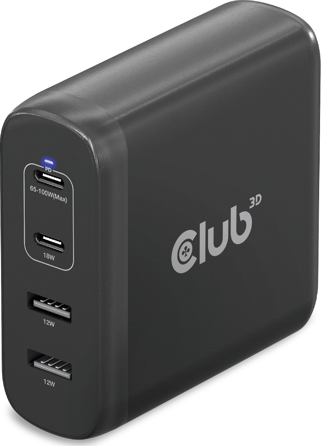 Club 3D Club3D cestovní nabíječka 100W GAN technologie, 2xUSB-A a 2xUSB-C, PD 3.0 Support