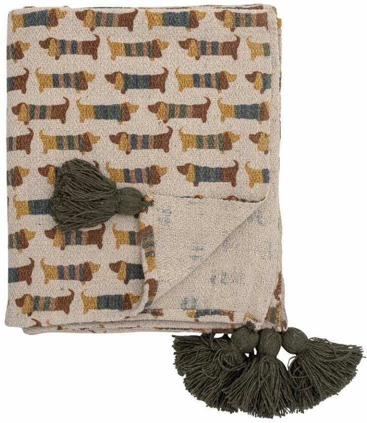 Bloomingville Charlie Plaid, wielokolorowy, odzyskany bawełna