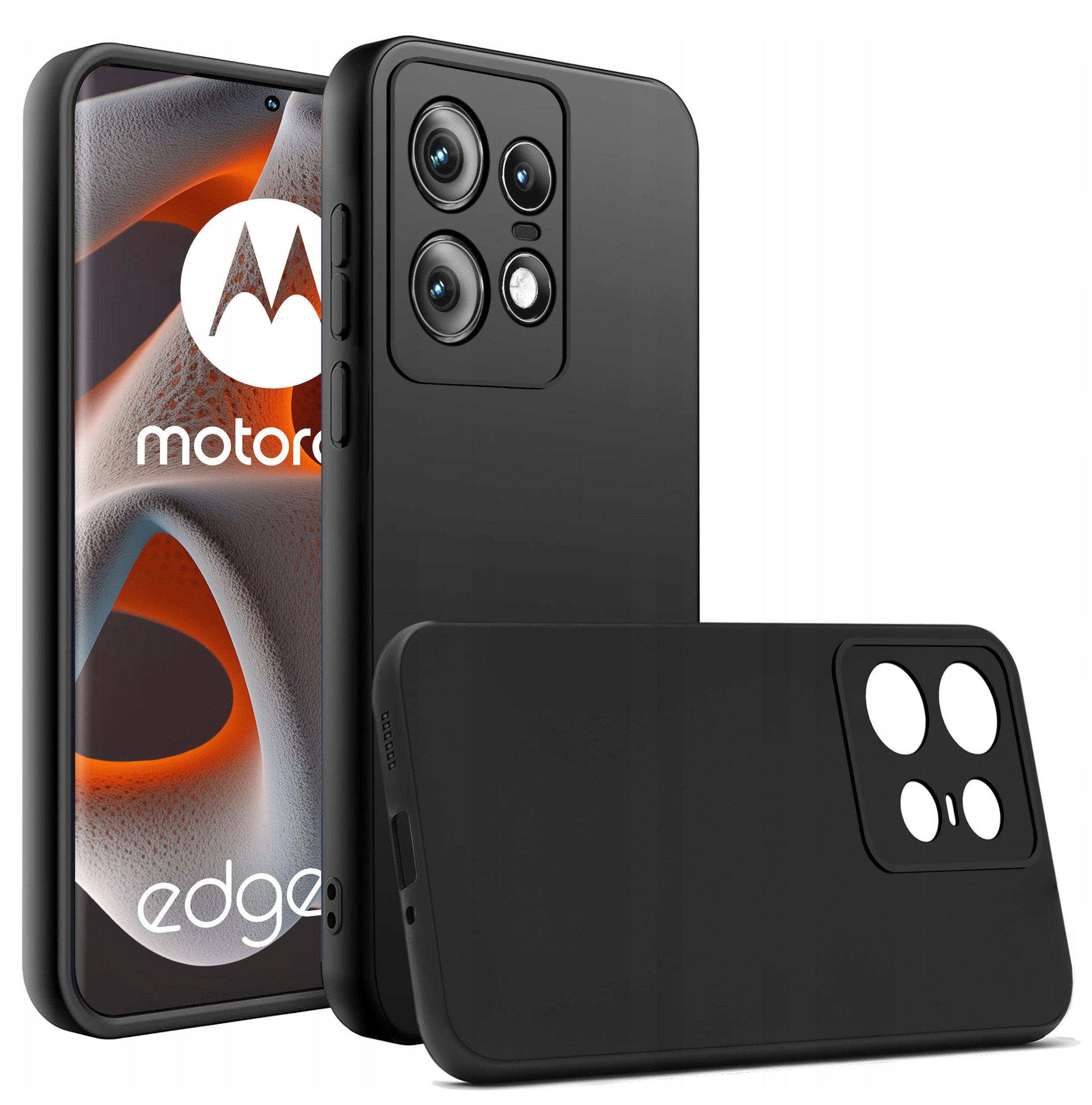 Etui do Motorola EDGE 50 Pro silikonowe MATOWE CZARNE