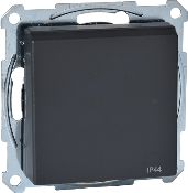 Schneider Electric Gniazdo pojedyncze Merten System M z/u 16A IP20 z przesłonami i klapką antracyt (MTN2614-0414)