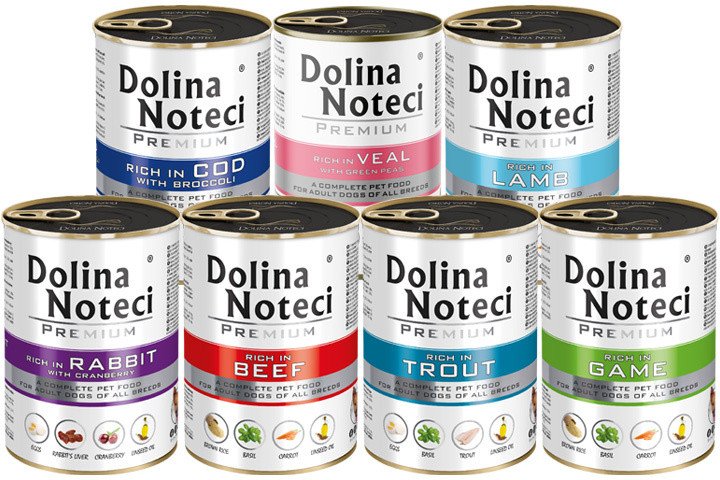 Mokra karma dla psa Dolina Noteci Premium Mix smaków bez drobiu 7 x 400 g