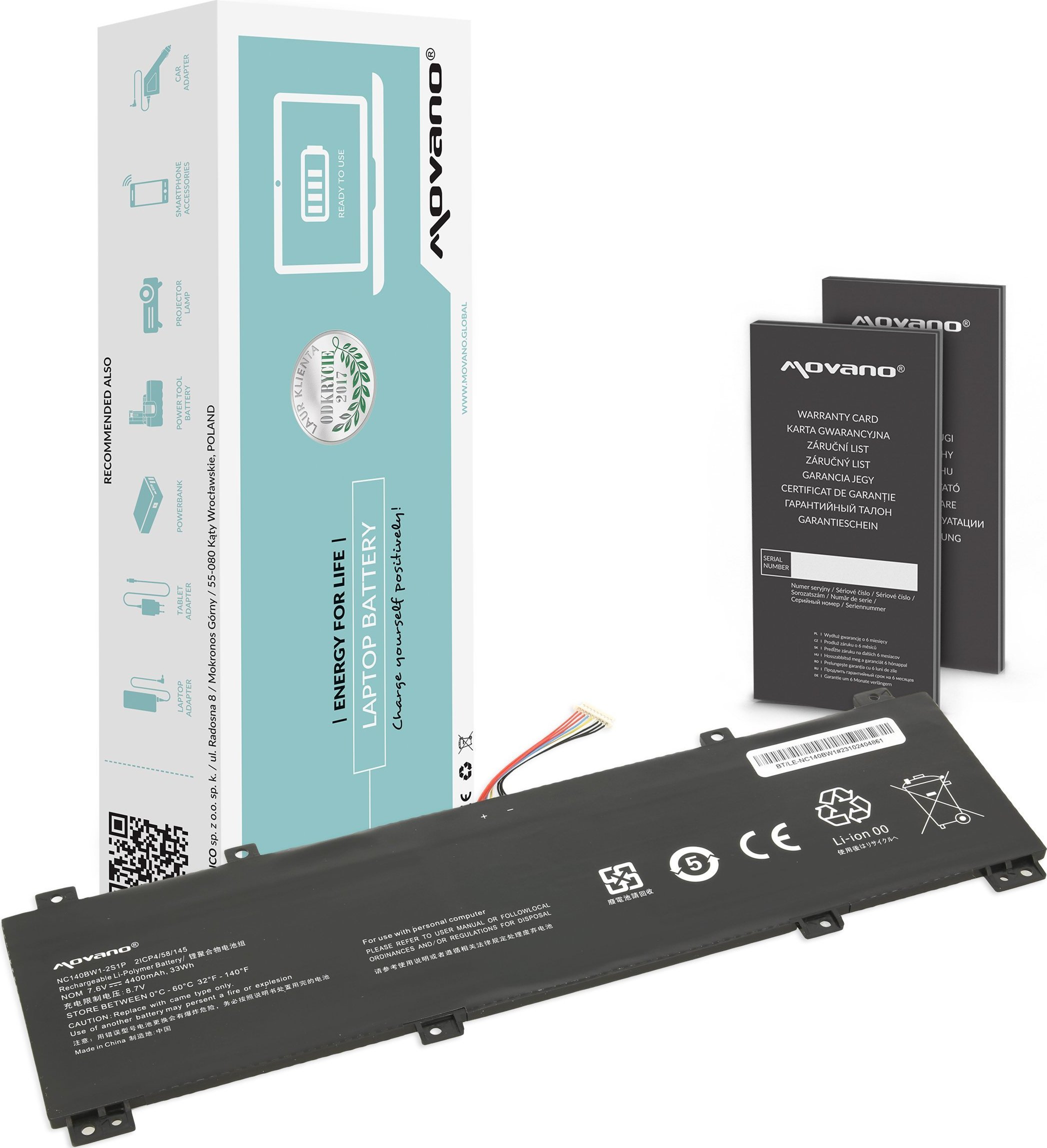 Bateria Movano Bateria NC140BW1-2S1P 0813002 do Lenovo IdeaPad 100S-14IBR 14"