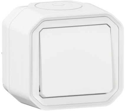 NOWE PLEXO 55 Przycisk jednobiegunowy komplet natynkowy 10A - 250V AC biały 069760L