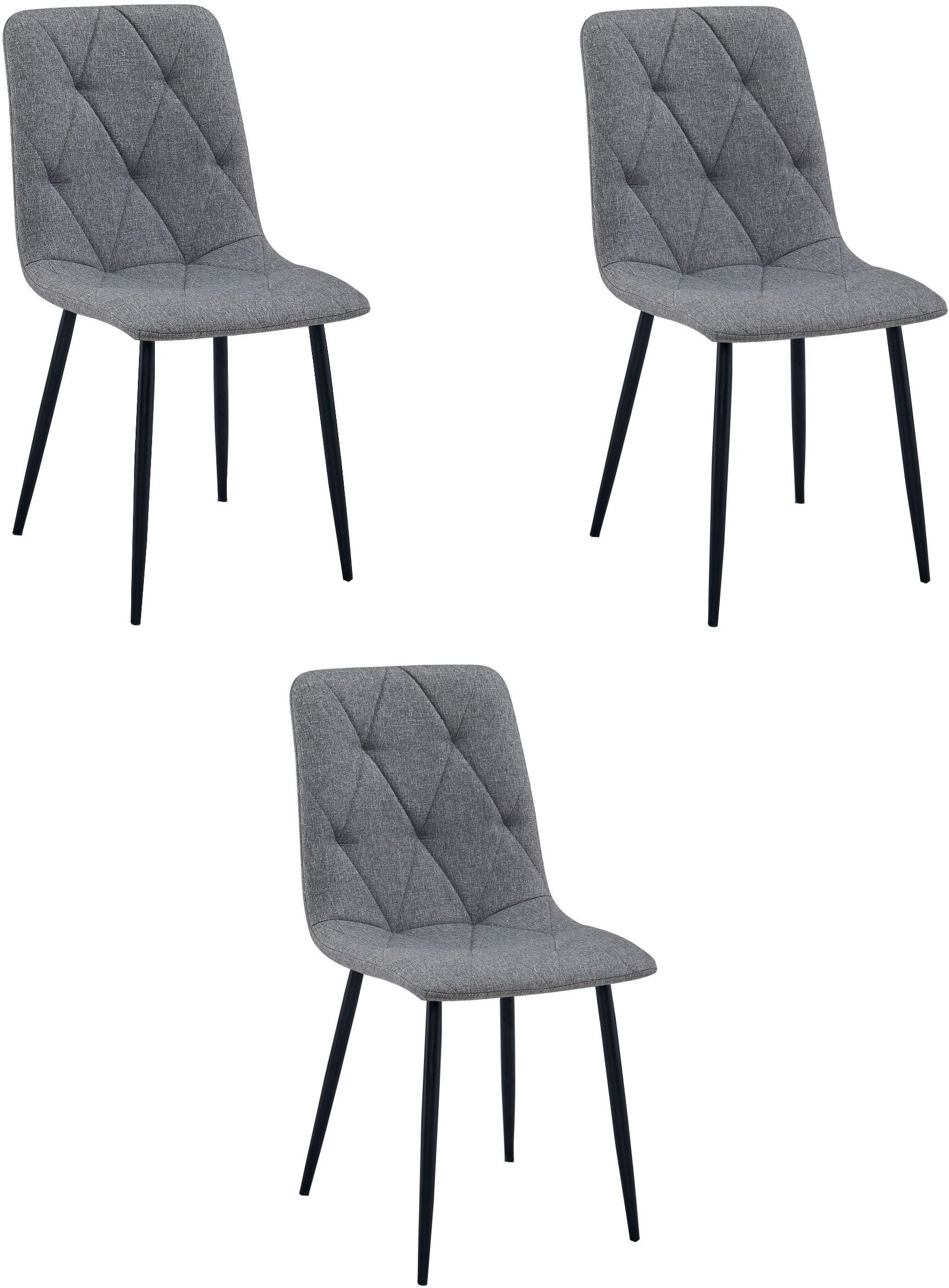 Krzesło LIBRA - ciemny szary materiał / nogi czarne x 3