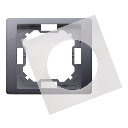 Kontakt-Simon Ramka 1-krotna Basic Neos srebrny mat metalizowany (BMRC1B/43)