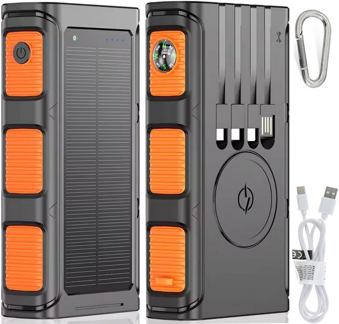 POWERBANK ŁADOWARKA SOLARNY INDUKCJA 36000mAh 8xUSB LATARKA 2x LED USB-C PD