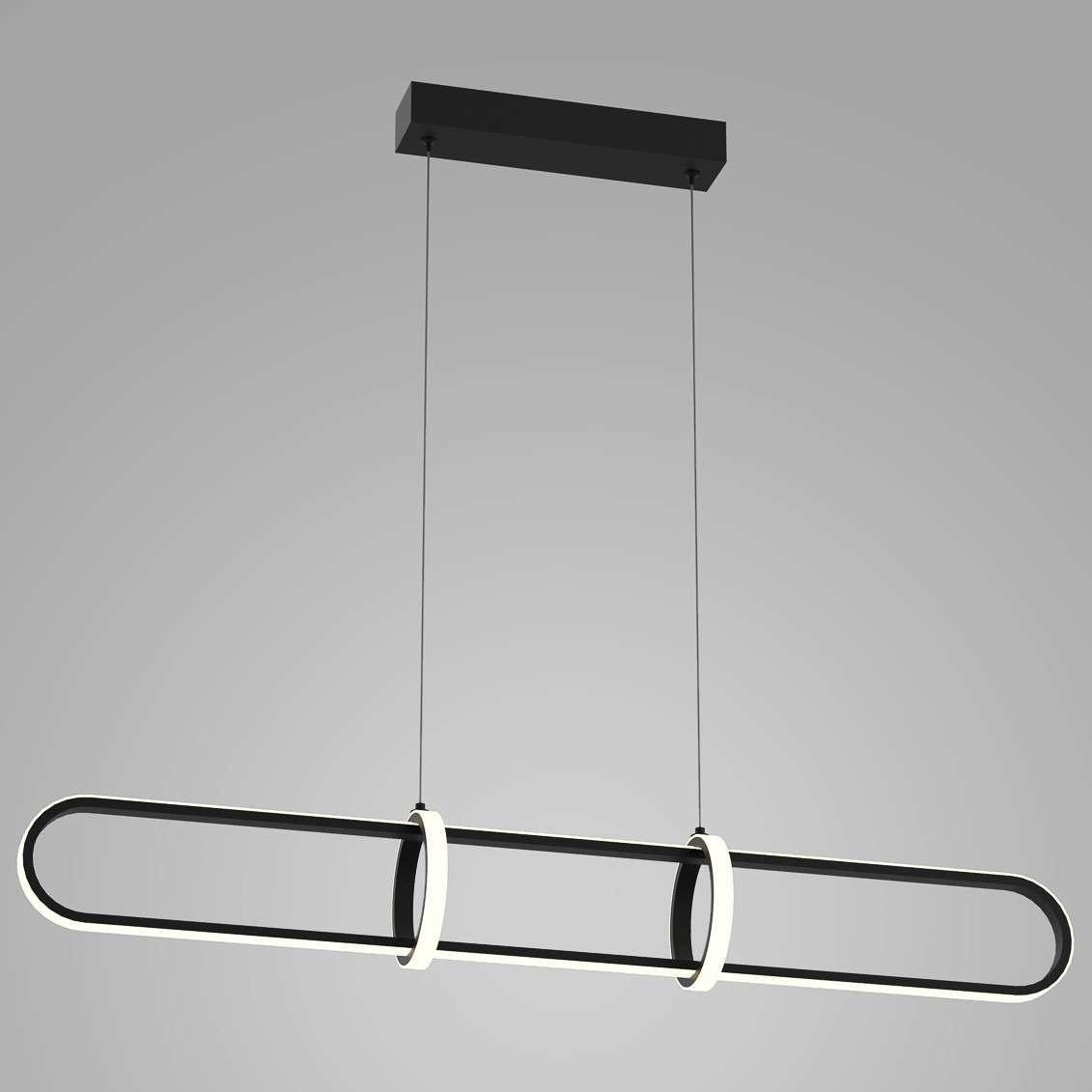 Lampa wisząca Italux LAMPA wisząca CERRILA PND-29772750-1A-BK Italux geometryczna OPRAWA metalowy ZWIS art deco LED 31,2W 3000K czarny biały