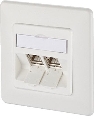 Metz BTR 130B12D21002-E data socket C6Amodul 2 port 270degM flush-mounted, pure white