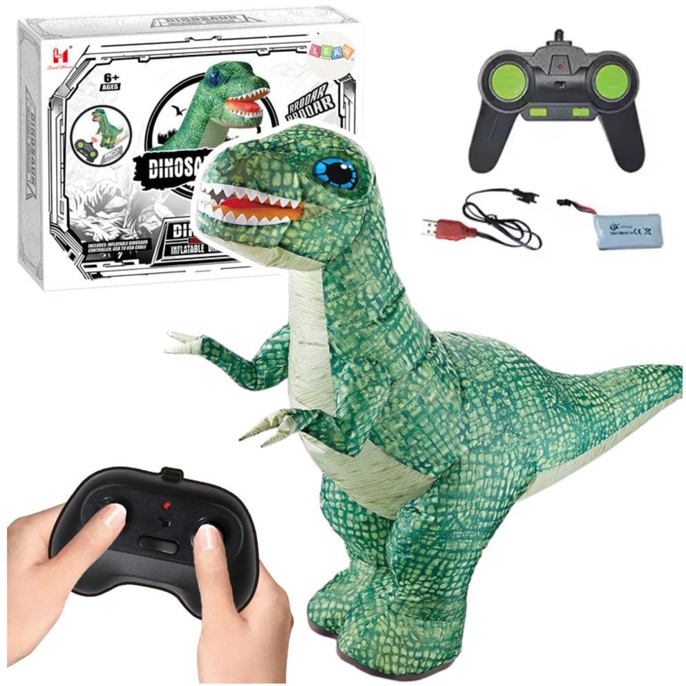 Duży Dinozaur Dmuchany Zdalnie Sterowany RC Zielony 130 x 190cm LEAN Toys