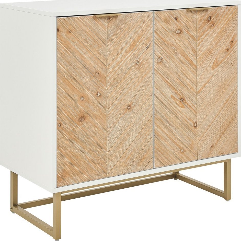 Beliani Szafka dwudrzwiowa jasne drewno z białym ALASKA