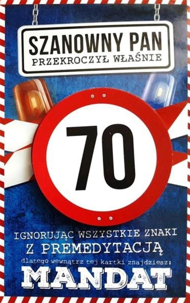Yeku Karnet Urodziny 70 męskie JCX - 017