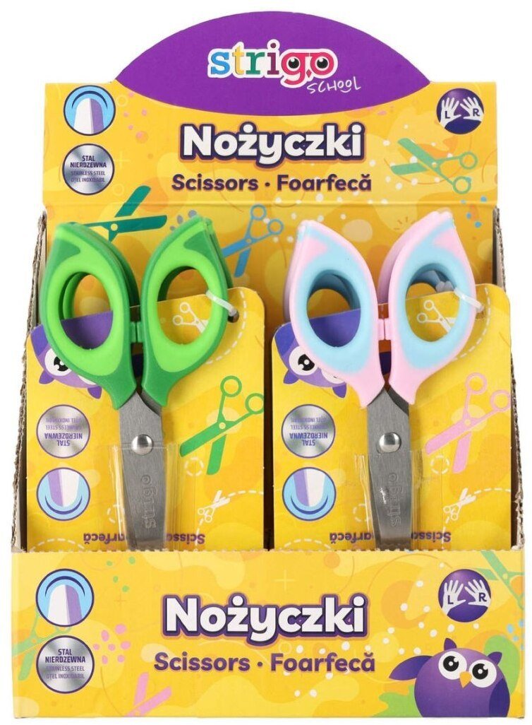 Nożyczki szkolne mix (12szt) STRIGO