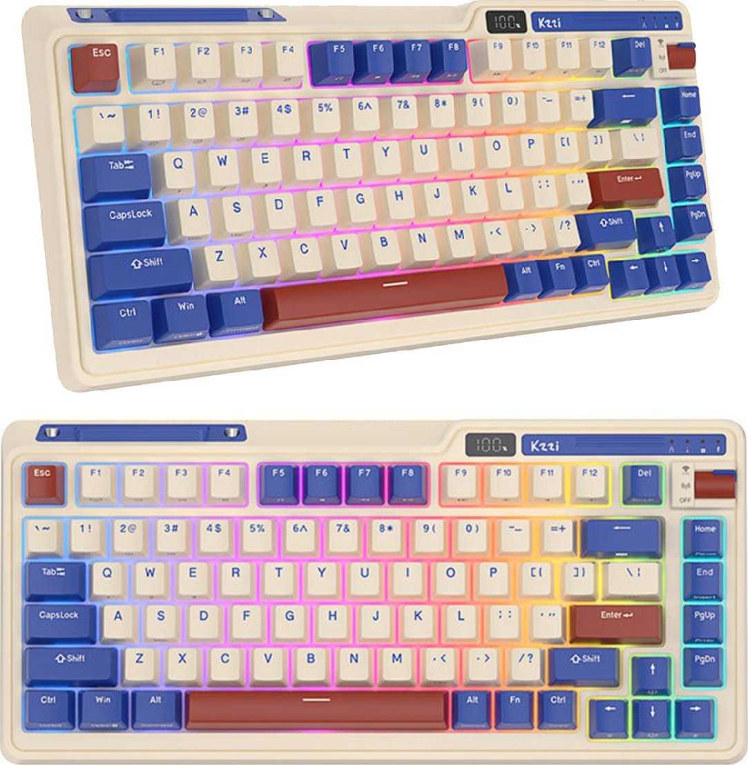 Klawiatura Royal Kludge Klawiatura mechaniczna Royal Kludge KZZI K75 pro RGB, Moment Switch (retro-niebieska)