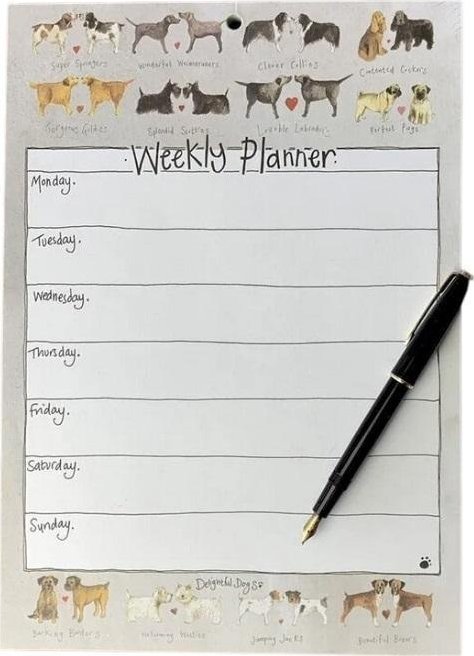 Tygodniowy planer A4/60K WP01 Urocze pary psów