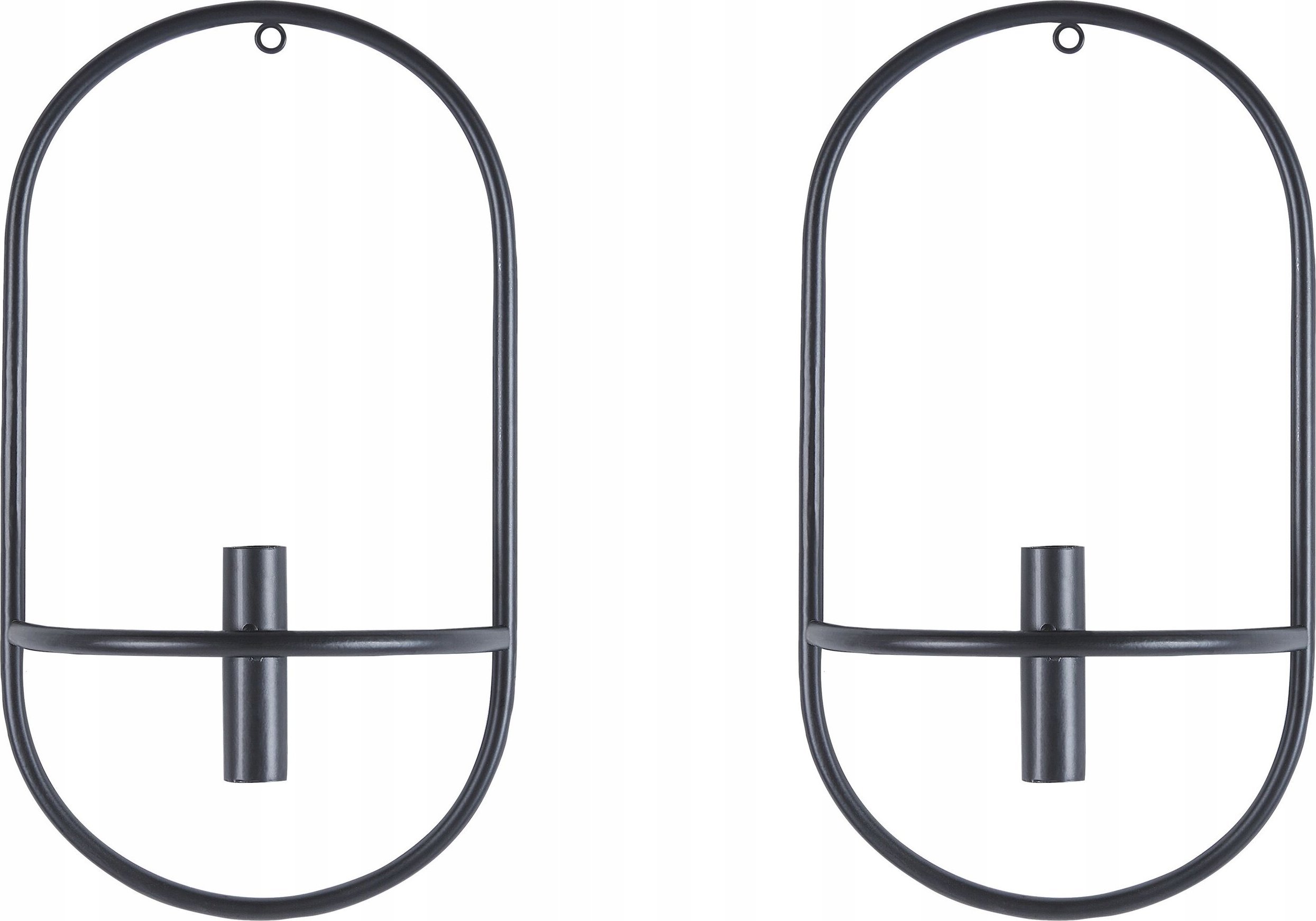 Beliani Zestaw 2 świeczników ściennych metalowy czarny CAVIANA!