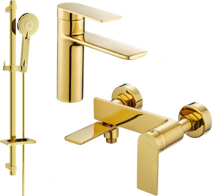 Mexen Mexen Zero DQ40 zestaw wannowy, złoty - 71103DQ40-50