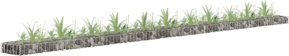 vidaXL Podwyższona donica gabionowa, galwanizowana stal, 450x30x10 cm