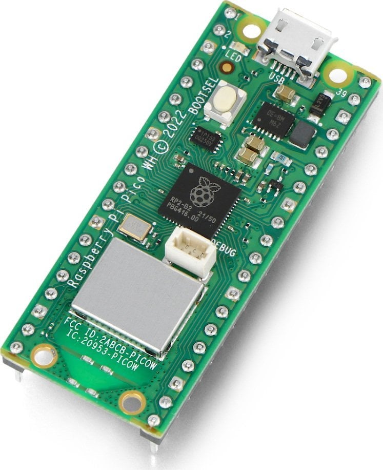 Raspberry Pi Raspberry Pi Pico WH - RP2040 ARM Cortex M0+ CYW43439 - WiFi - ze złączami}