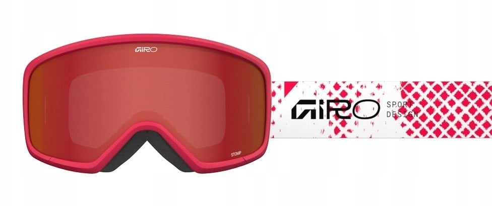 Giro Gogle zimowe juniorskie GIRO STOMP RED FENCE (OTG) (Cylindrical) (szyba AMBER SCARLET 19-42% S2)