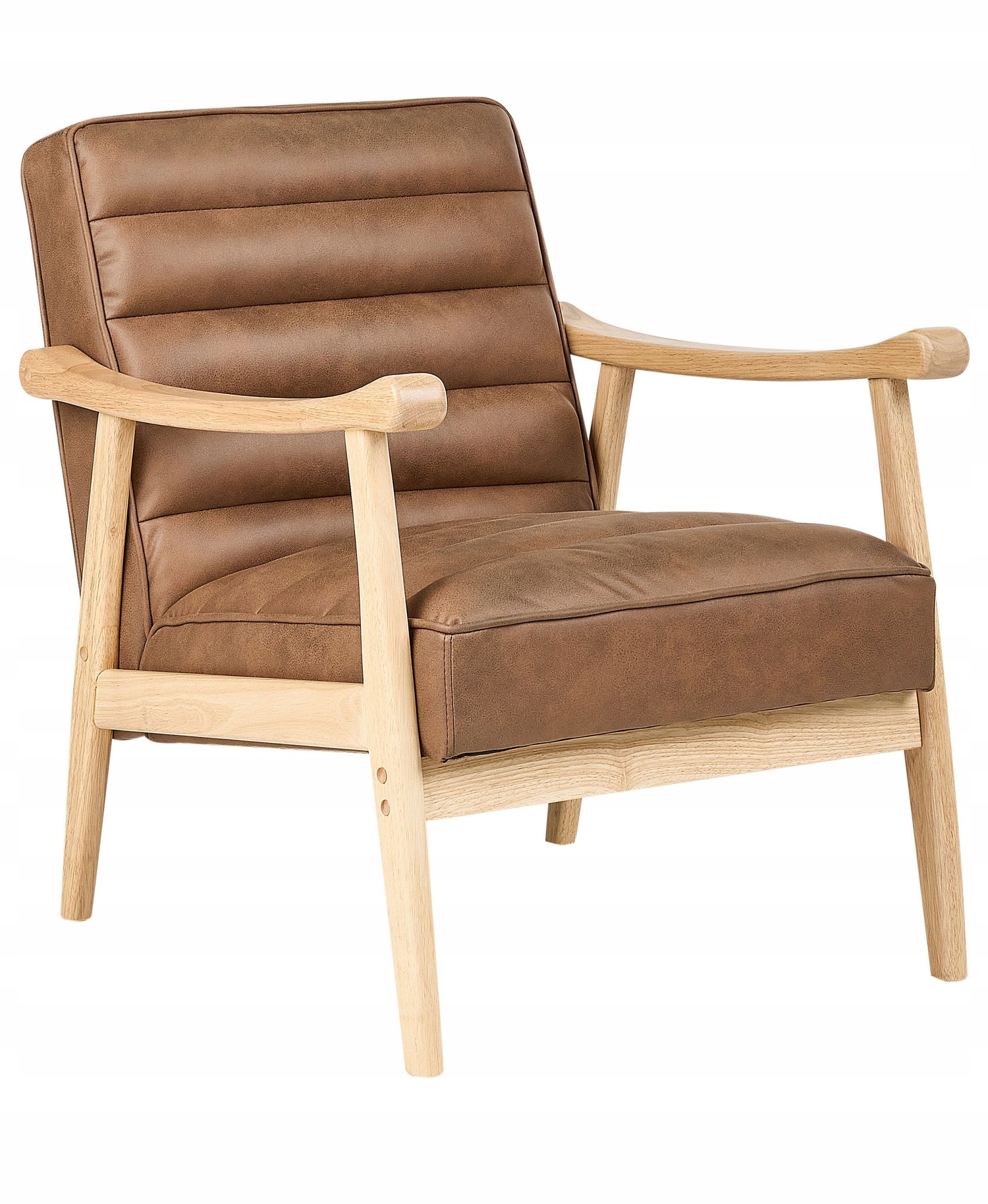 Beliani Fotel LEKNES Brązowy