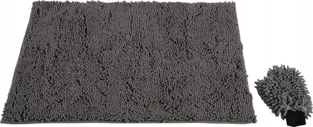ZOLUX Dywan ręcznik dla psa z rękawicą mikrofibra do suszenia 100x70 szary